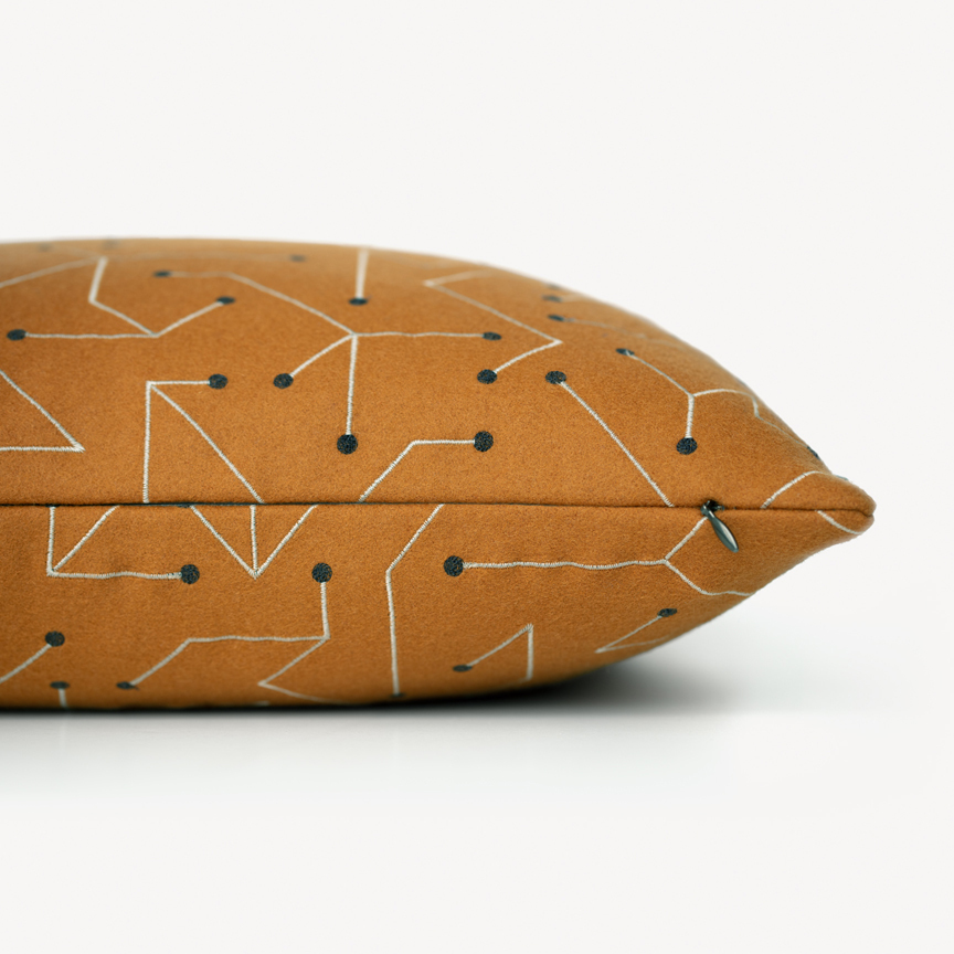Additional image of Transistors Pillow 002 Taupe On Ochre