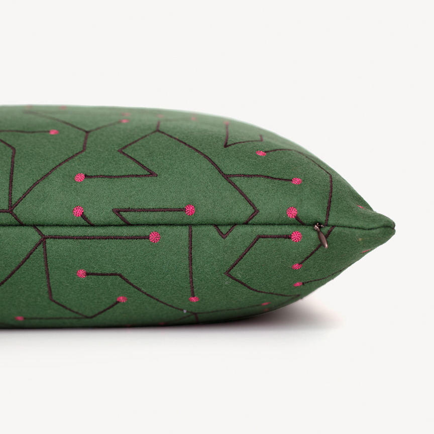 Additional image of Transistors Pillow 003 Black On Emerald