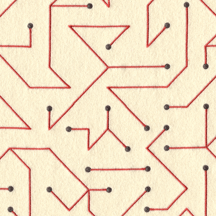Detail image of Transistors 001 Crimson On White