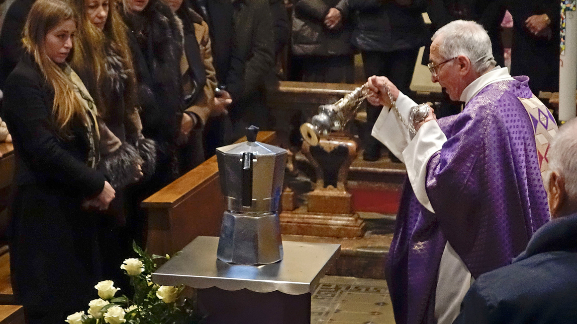 Rev. Pietro Segato at the church of Casale Corte Cerro, Italy, 2016. Photography courtesy of Associated Press.