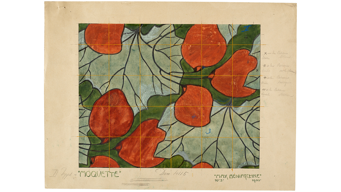 Max Benirschke. <i>Design 4115</i>, 1900. Gouache on paper. Photography courtesy of Leopold Museum.
