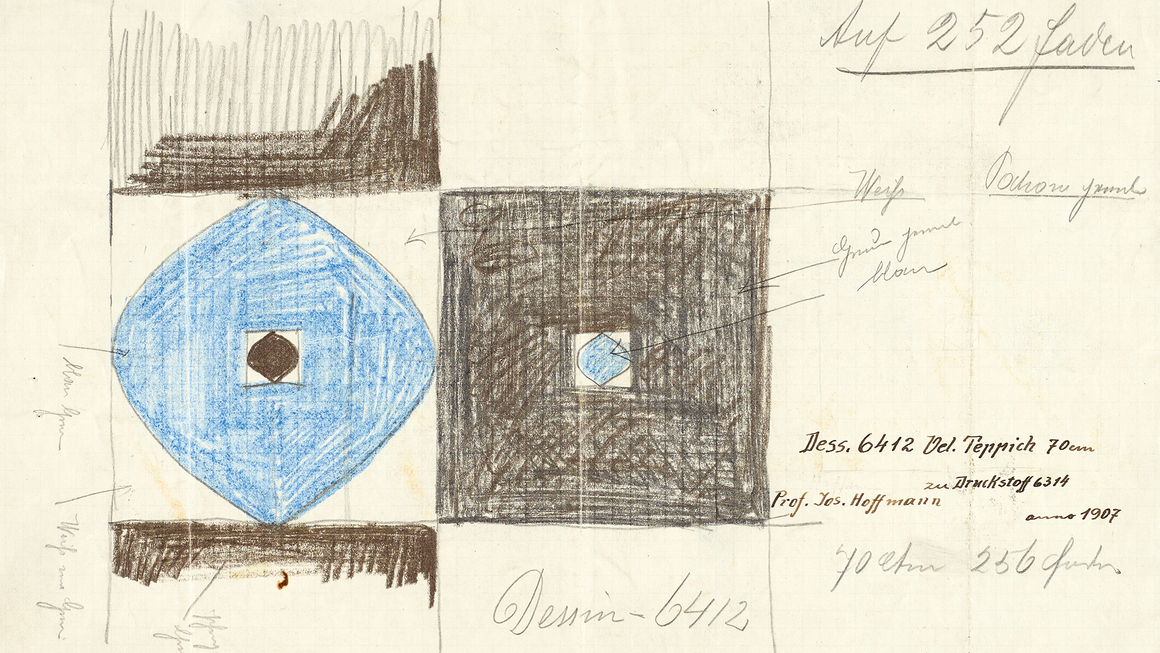 Josef Hoffmann. <i>Design 6412</i>, 1907. Pencil, chalk on paper. Photography courtesy of Leopold Museum.