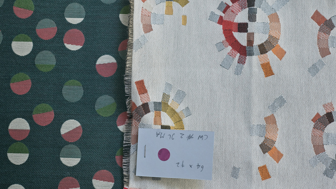 Maharam textiles Confetti and Colorwheel by Hella Jongerius, 2021. Photography by Nick Ballón.